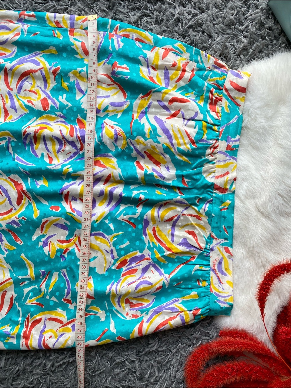 Vintage Raul Blanco Silk Abstract Pattern Midi Skirt - Picture 6 of 7